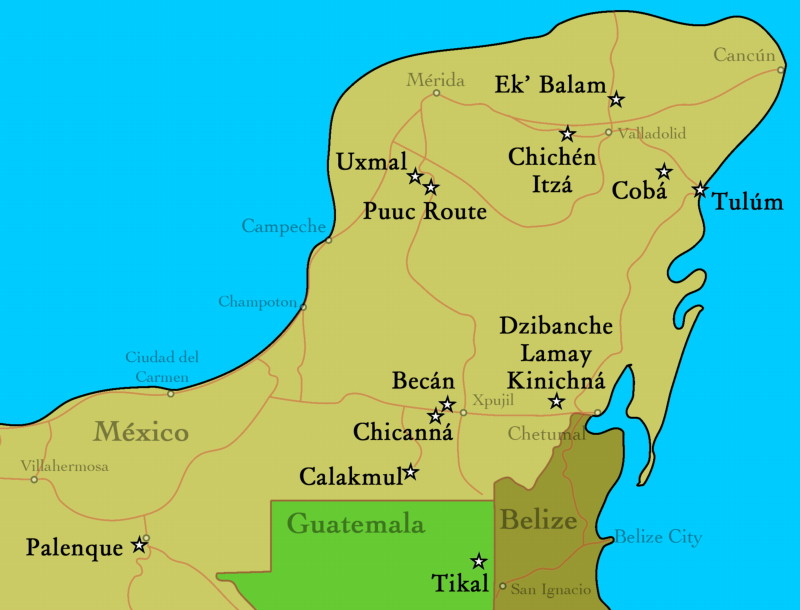 The ruins -- an overview map Map of the ruins